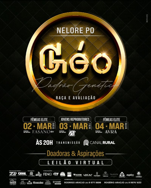 Leilão Virtual Nelore PO Géo Padrão Genético - Fêmeas Elite